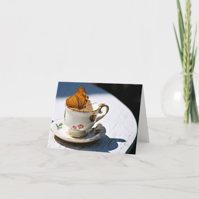 Schmetterlings-Tee Karte (Vorderseite)