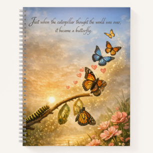 Schmetterlings-Transformation Inspirierender Hoffn Notizbuch