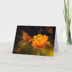 Schmetterlings-u. Blumen-Beileids-Karte Karte