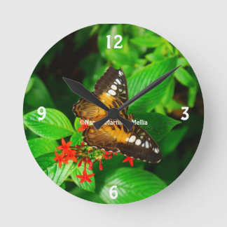 Schmetterlings-Uhr Runde Wanduhr