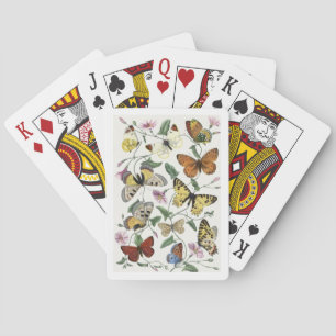 Schmetterlings- und Mottenmalerei im Vintage-Stil Spielkarten
