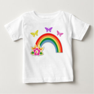 Schmetterlings-und Regenbogen-T-Shirt für Baby T-shirt