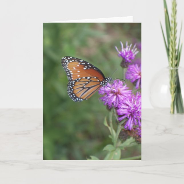 Schmetterlings-und Wildblume-Gruß-Karte Karte (Vorderseite)