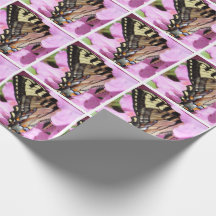 Schmetterlings-Verpackungs-Papier mit rosa Blume