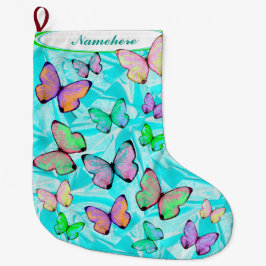 Schmetterlings-WeihnachtsStrumpf mit Namen! Großer Weihnachtsstrumpf