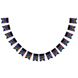 Schmetterlings wimpl in Neonfarben Wimpelkette