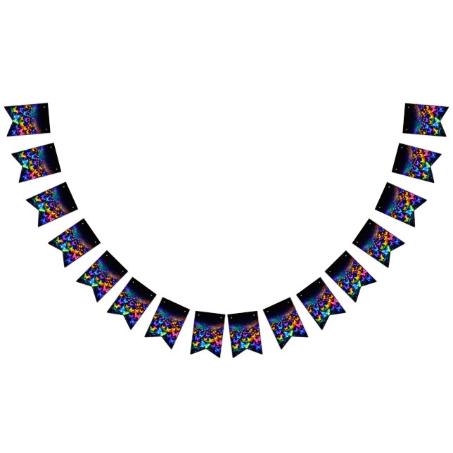 Schmetterlings wimpl in Neonfarben Wimpelkette (Alle)