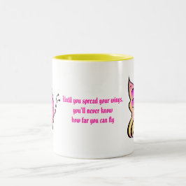 Schmetterlings-Zitat Zweifarbige Tasse