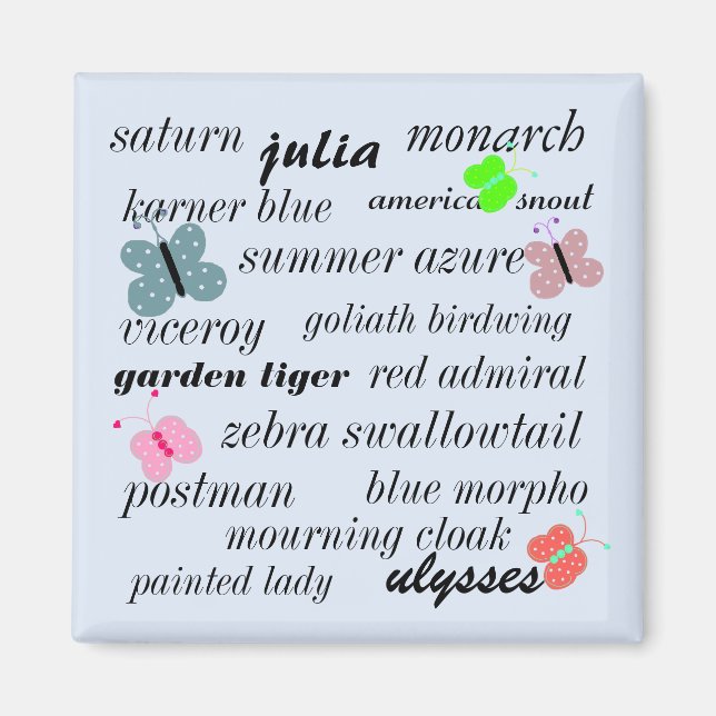 Schmetterlingsart Magnet (Vorne)