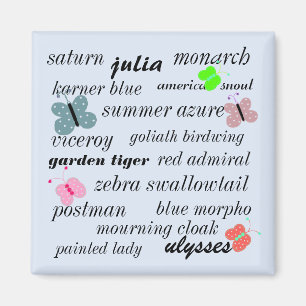 Schmetterlingsarten Magnet