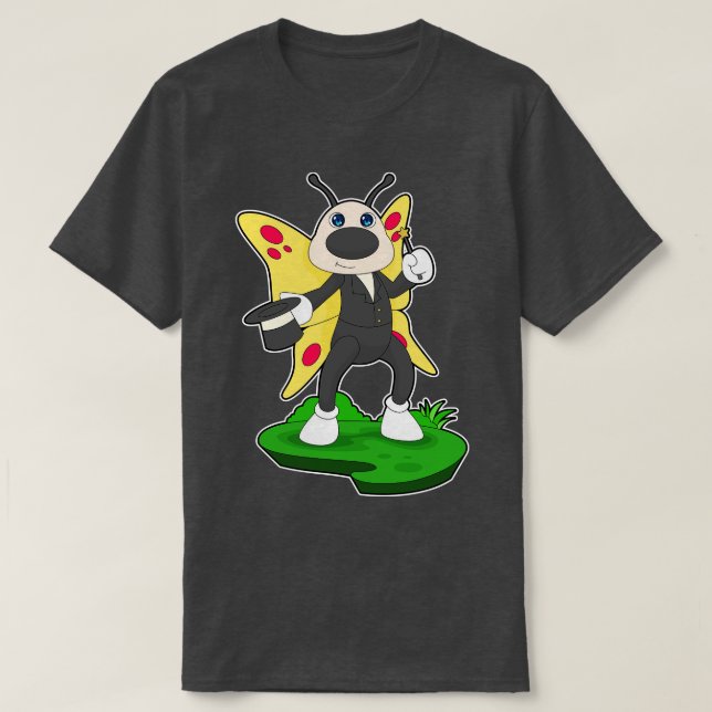 Schmetterlingsassistent-Zauberstab-Zylinder T-Shirt (Design vorne)
