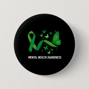 Schmetterlingsaufkleber für psychische Gesundheit Button