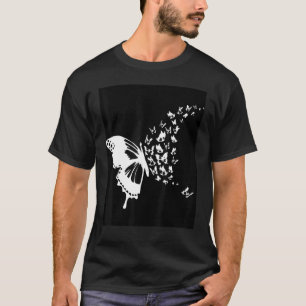 Schmetterlingsaum Einfach Mode T-Shirt