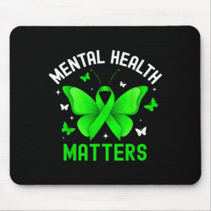 Schmetterlingsband grün für psychische Gesundheits Mousepad