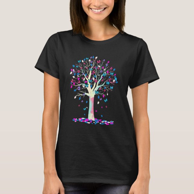 Schmetterlingsbaum Schönes Friedliches Leben Hugge T-Shirt (Vorderseite)