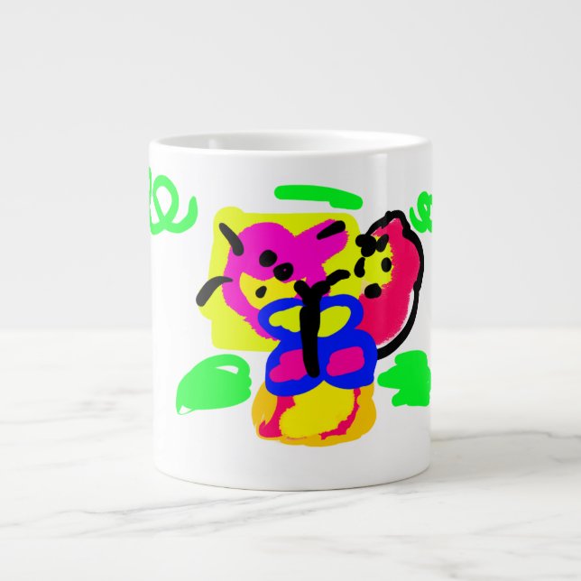 Schmetterlingsblumen Jumbo-Tasse (Vorderseite)