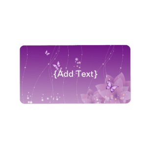Schmetterlingsblumen und violette Blumen Adressaufkleber