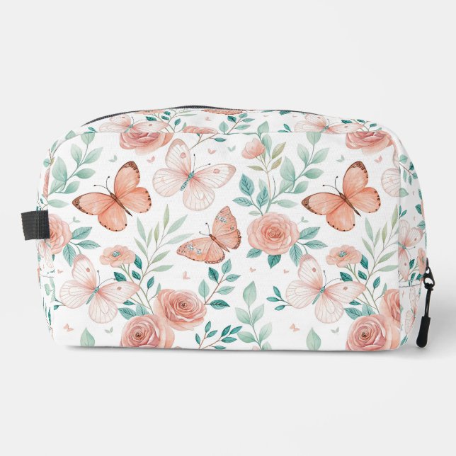 Schmetterlingsblüten-Kosmetik Waschbeutel (Vorderseite)