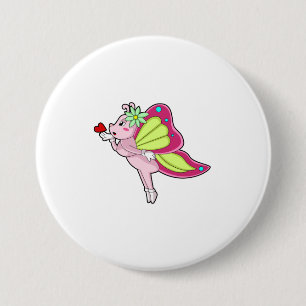 Schmetterlingsblütenherz Button
