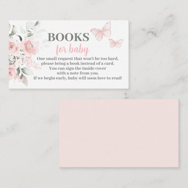 Schmetterlingsbücher für die Beistellkarte für Mäd Begleitkarte (Vorne/Hinten)