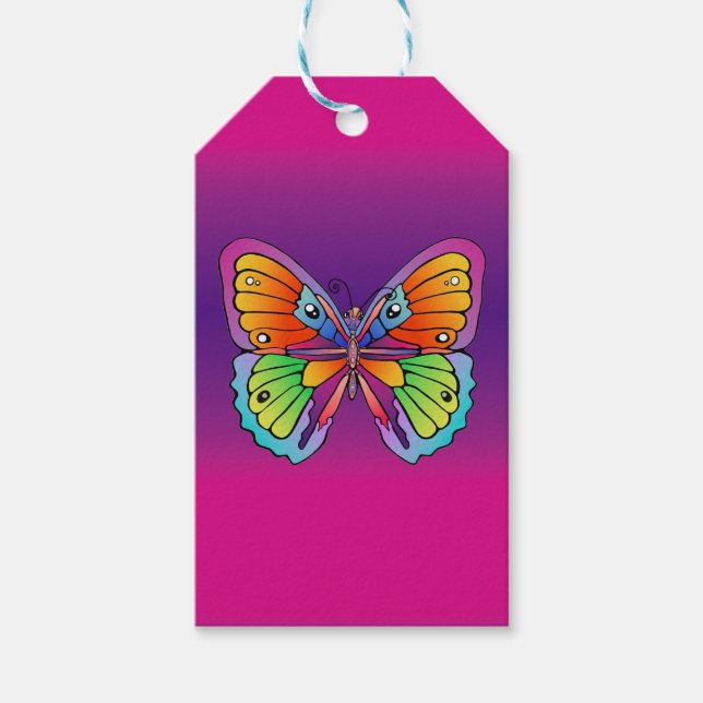 Schmetterlingsdesign Geschenkanhänger (Vorderseite)