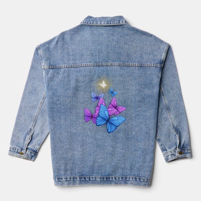 Schmetterlingsdesign Jeansjacke (Rückseite)