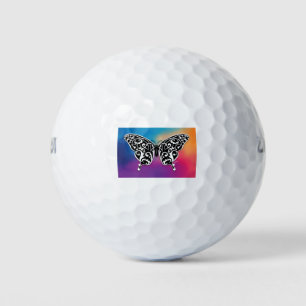Schmetterlingsdesign mit Sunset-Farben Golfball