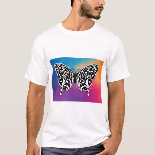 Schmetterlingsdesign mit Sunset-Farben T-Shirt