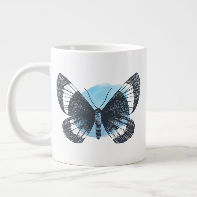 Schmetterlingsdruck Jumbo-Tasse (Links)