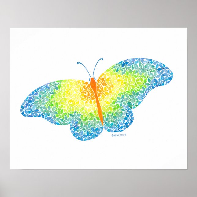 Schmetterlingsdruck Poster (Vorne)