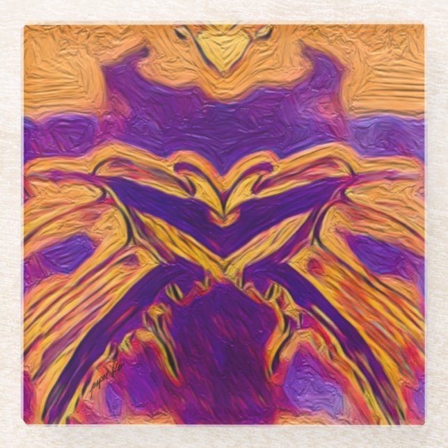 Schmetterlingseffekt Glasuntersetzer (Vorderseite)