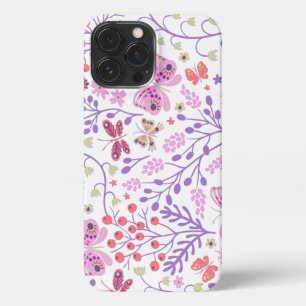 Schmetterlingsfarben und Blume Rose iPhone 13 Pro Max Hülle