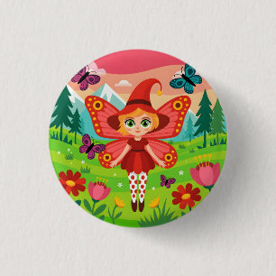 Schmetterlingsfee-Illustration im märchenhaften Wa Button