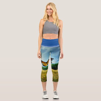 Schmetterlingsfeld Capri Leggings