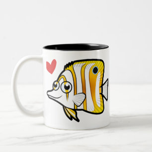 Schmetterlingsfischliebe Zweifarbige Tasse