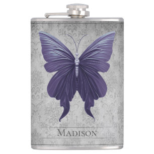 Schmetterlingsflasche mit violetten Juwelen Flachmann