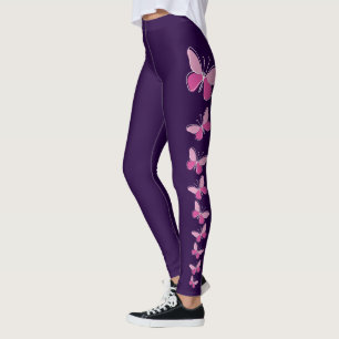 Schmetterlingsflatter in Rosa - Festes, tiefes Vio Leggings