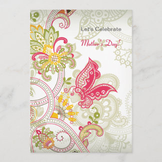 Schmetterlingsfleck-Muttertag-Einladung Einladung
