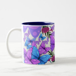Schmetterlingsfliege-Tasse - Inspirier jede Seite  Zweifarbige Tasse