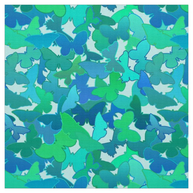Schmetterlingsfliege, Türkis, Aqua und Sky Blue Stoff (Muster)