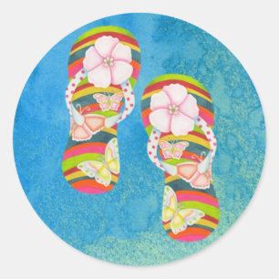 Schmetterlingsflöschen Runder Aufkleber