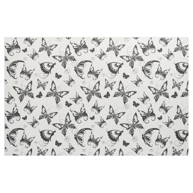 Schmetterlingsflug Schwarz-Weiß Stoff (Yard (91,4 cm))