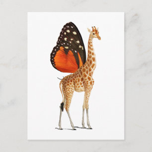 Schmetterlingsflügel-Giraffe Postkarte