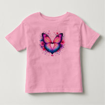 Schmetterlingsflügel Herz Kleinkind T-Shirt | Bunt