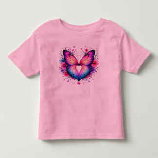 Schmetterlingsflügel Herz Kleinkind T-Shirt | Bunt