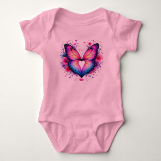 Schmetterlingsflügel Herz Kleinkind T-Shirt | Bunt Baby Strampler