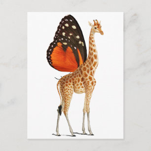 Schmetterlingsflügelige Giraffe Postkarte