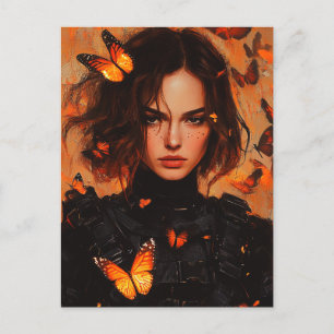 Schmetterlingsfrau-Postkarte Postkarte