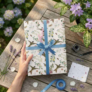 Schmetterlingsgarten Blumen Botanisch Kolibri Geschenkpapier