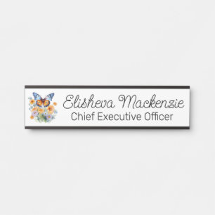 Schmetterlingsgarten Hellblau Büro Türschild
